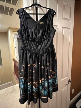 Black ‘Viva Las Vegas’ Print  Dress